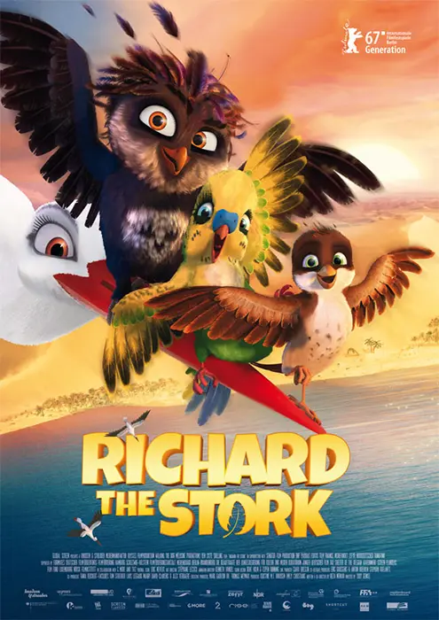 Plakat für Richard der Storch für den die Ontrust Collection Agency den Einzug der weltweiten Erlöse übernommen hat